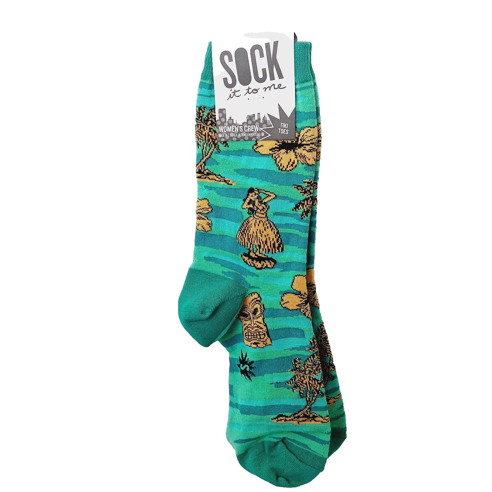 Sock It To Me Crew Women Boy Hawaii Lei Tiki God Hula Skirt Dancer Mask NWT NEW