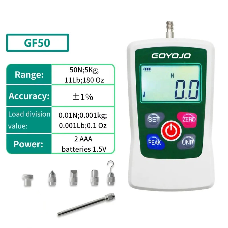 Digital Force Gauge 500N Plastic Tension Compression Testing Tension Meter GF500