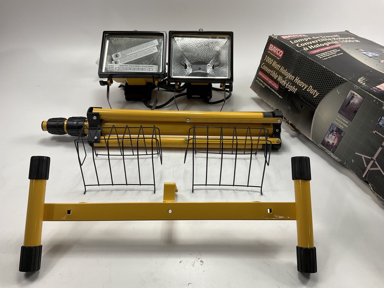 Bayco SL-1005 1000W Halogen Light Dual Tripod Garage Work Light With Stand