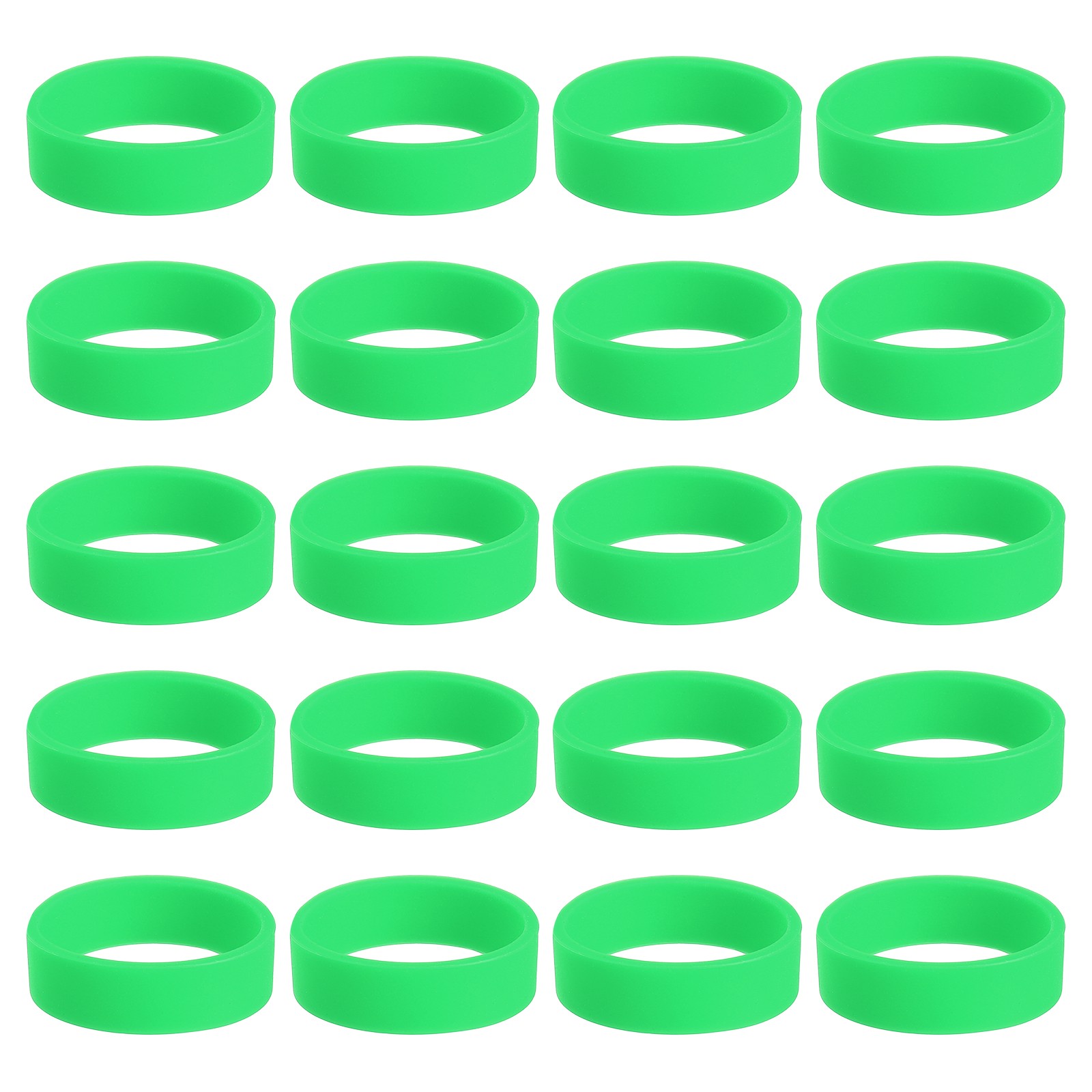 50Pcs Silicone Rubber Bands Non-slip 1.22 Inch for Art, Green