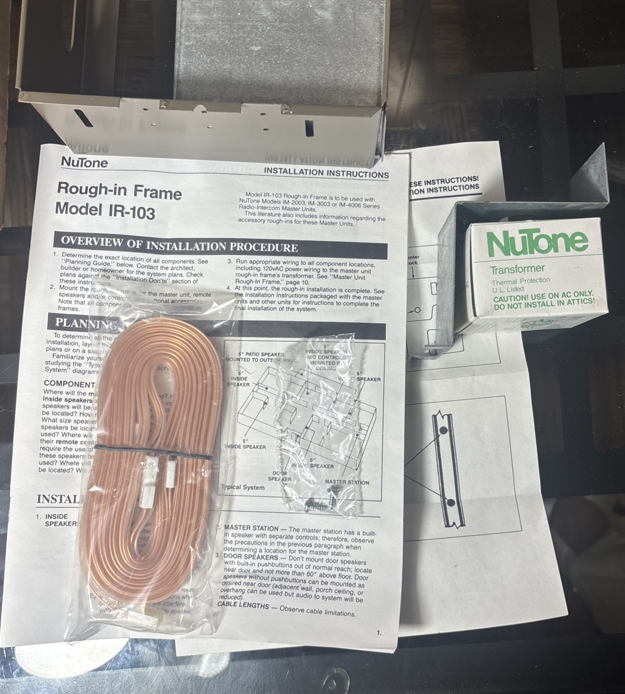 NuTone Rough-in House IR-103