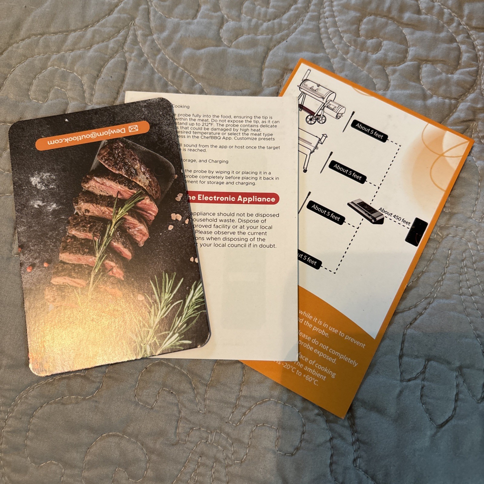 DEWJOM WIRELESS MEAT THERMOMETER SINGLE PROBE 500FT SILVER