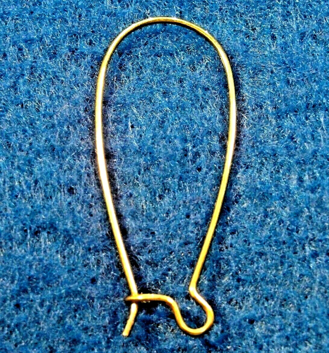 20Pcs. Unplated BRASS  KIDNEY 33mm Earwires Hooks Earring Findings EK19