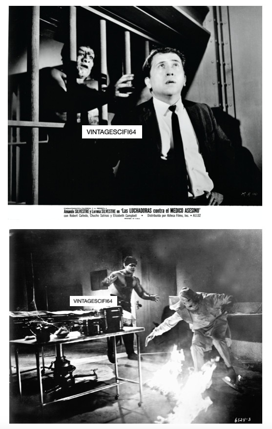 DOCTOR OF DOOM LA LUCHADORAS CONTRA EL MEDICO ASESINO HORROR MOVIE PHOTOS LOT(2)