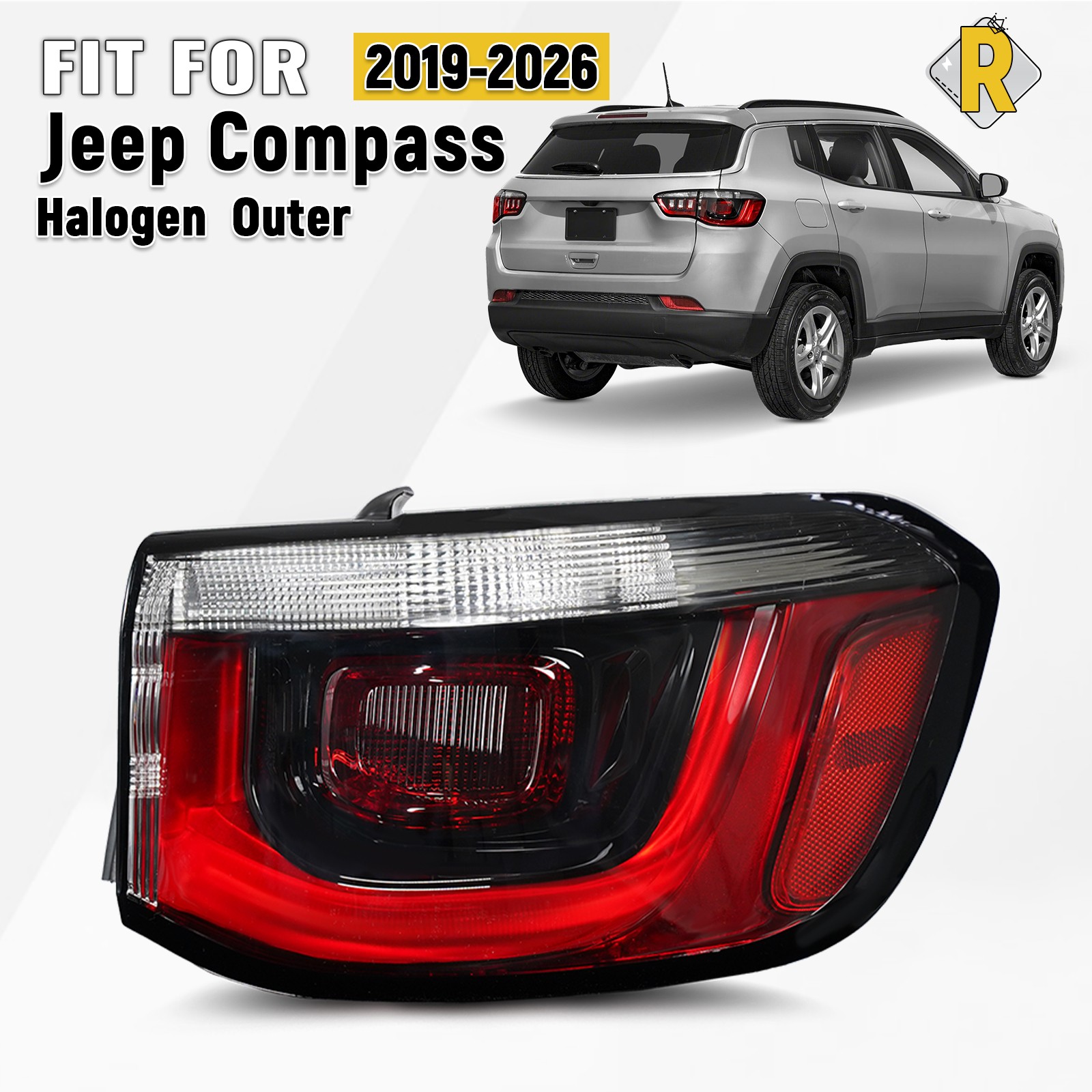 For 2019-2026 Jeep Compass Halogen Tail Light Outer Passenger Side RH 68417080AD