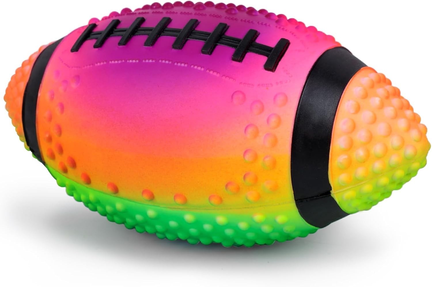 Inflatable Footballs, 9 Inch Rainbow Footballs Rubber Football Toys for Kids Out
