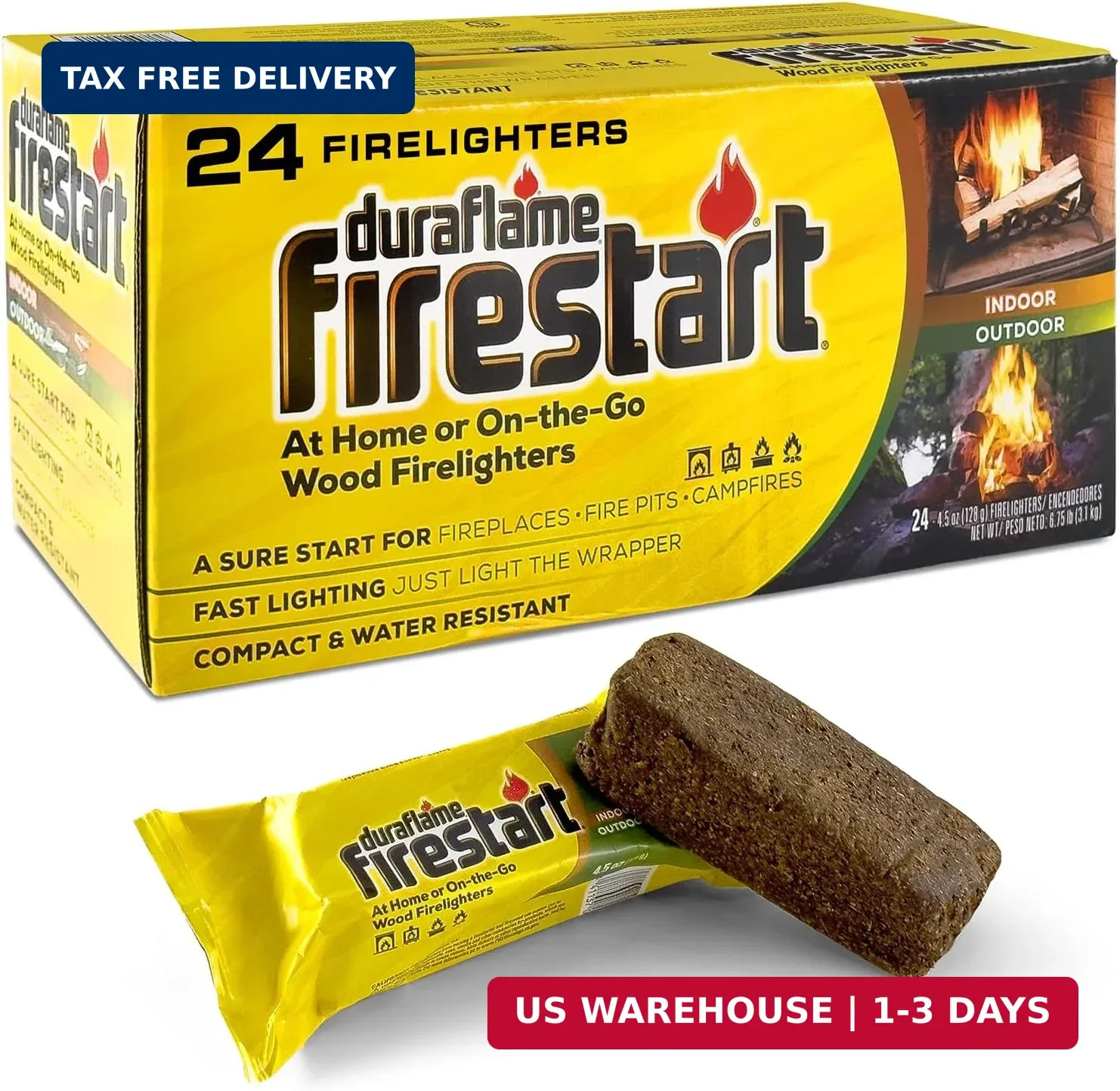 Fire Starter for Indoor and Outdoor Use - Quick Ignition Logs for BBQ