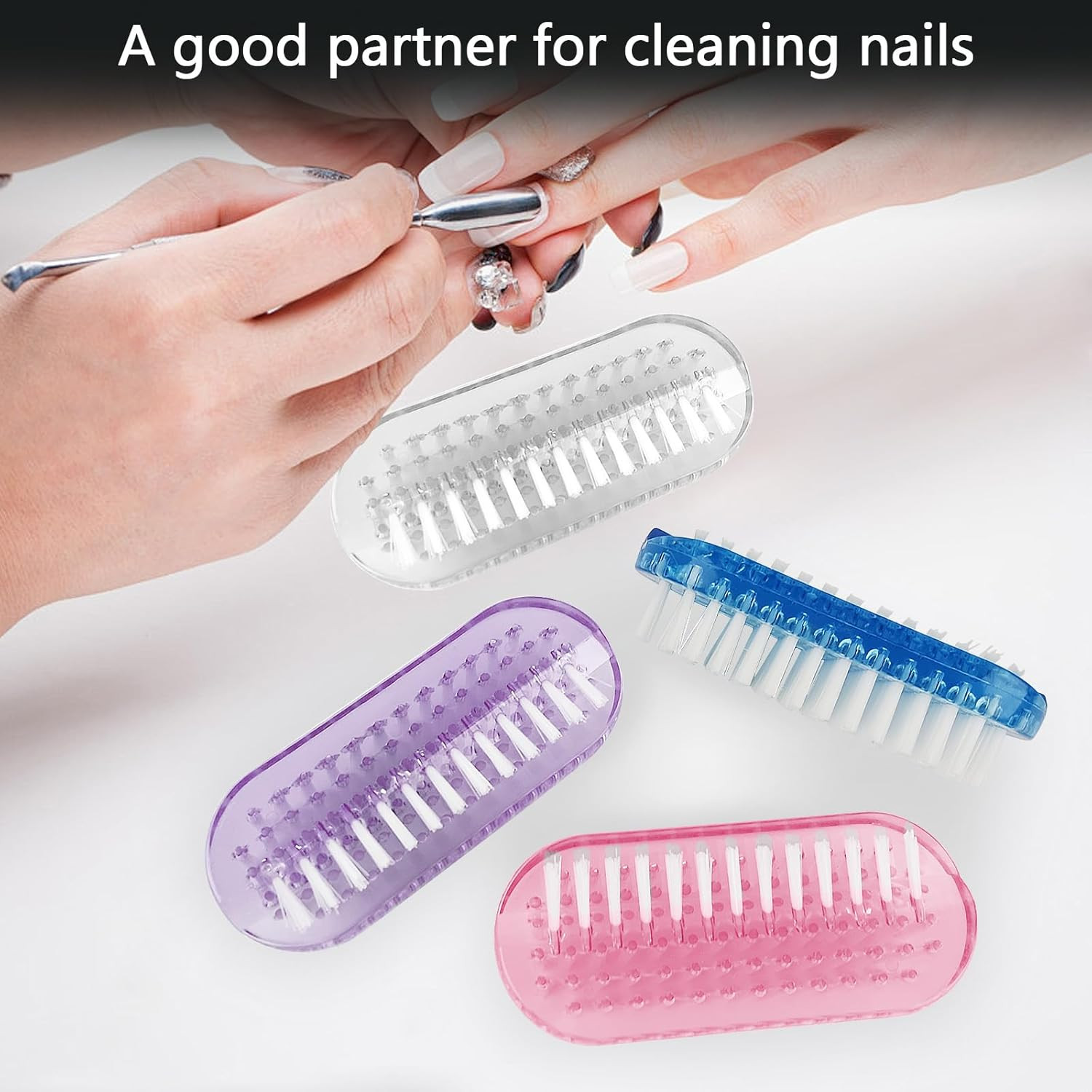 8 Pack Nail Brushes, Ergonomic Design Hand Scrub Cleaning Brush for Nail and Toe