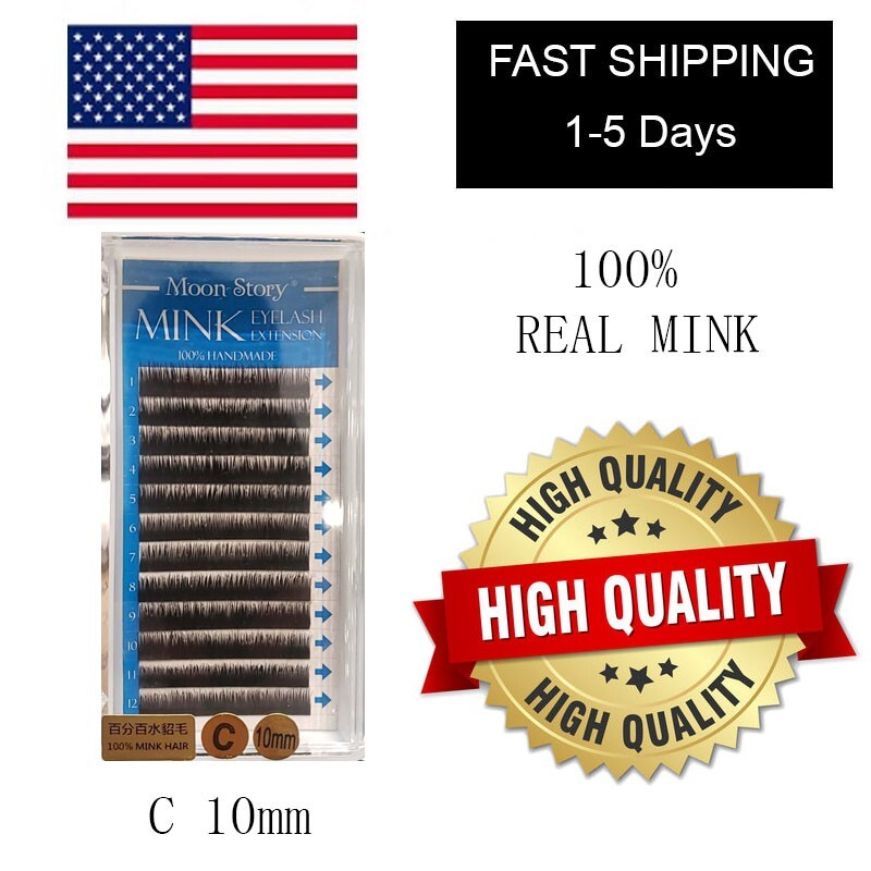 moon story soft Mink Lashes C Curl Eyelash Extension Thickness  10mm 13mm
