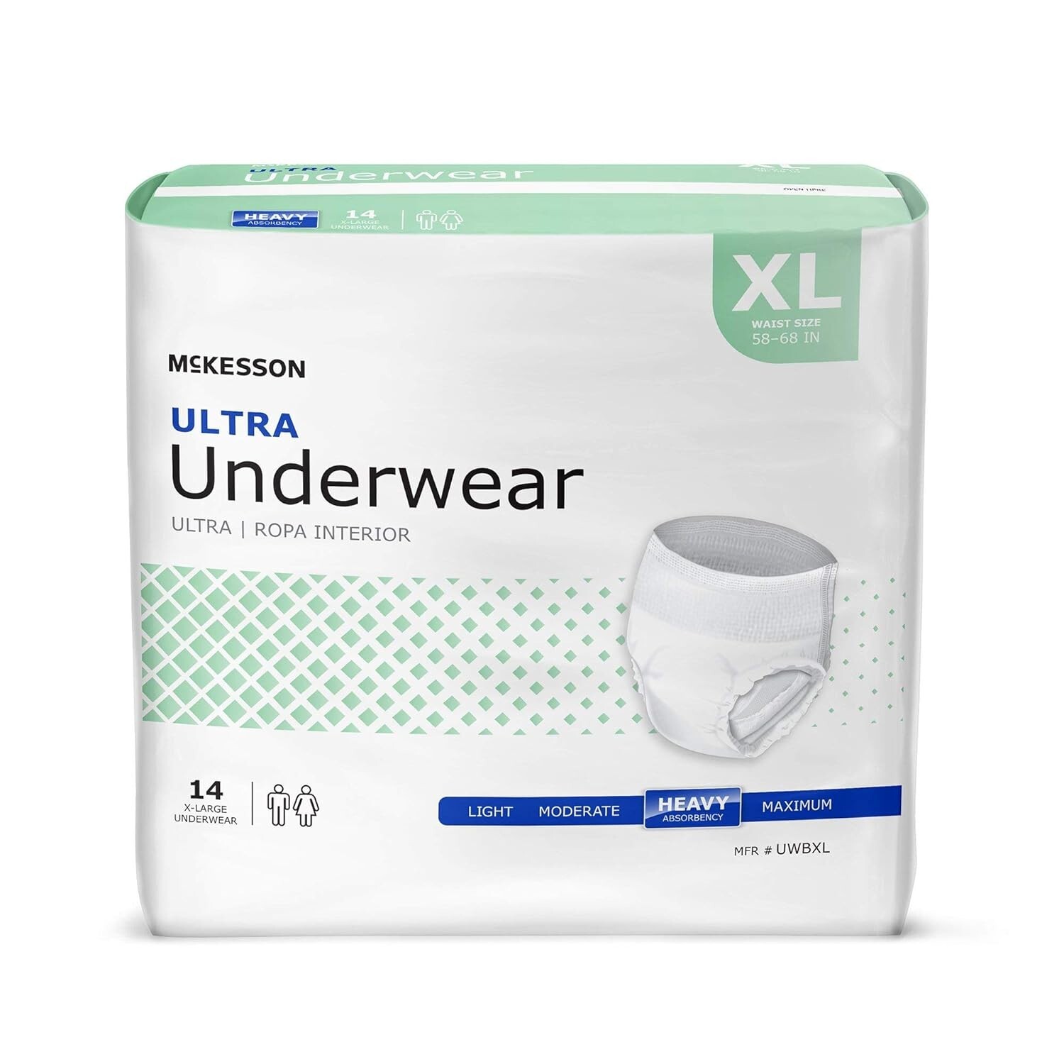 McKesson Ultra Adult Absorbent Underwear, XL 58-68 Inch, Heavy Abs, 112ct