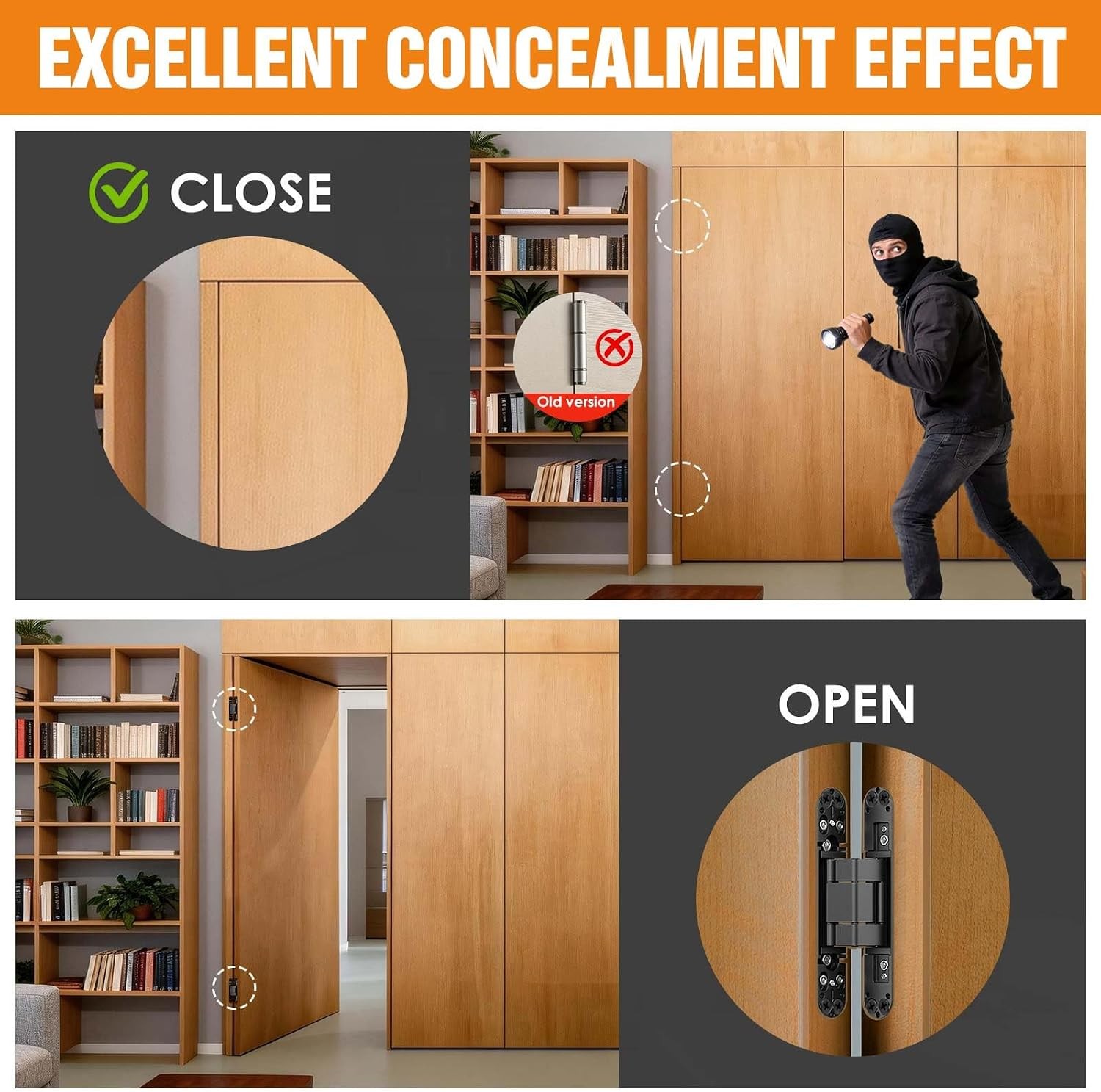 6" Hidden Door Hinge/Concealed Hinges,Invisible Hinges | Invisible Door Silent