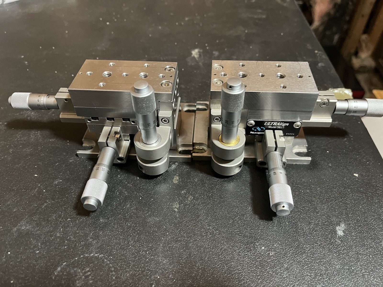 One Pair of LH - RH Newport 561D XYZ  Stages  with 13mm Micrometers