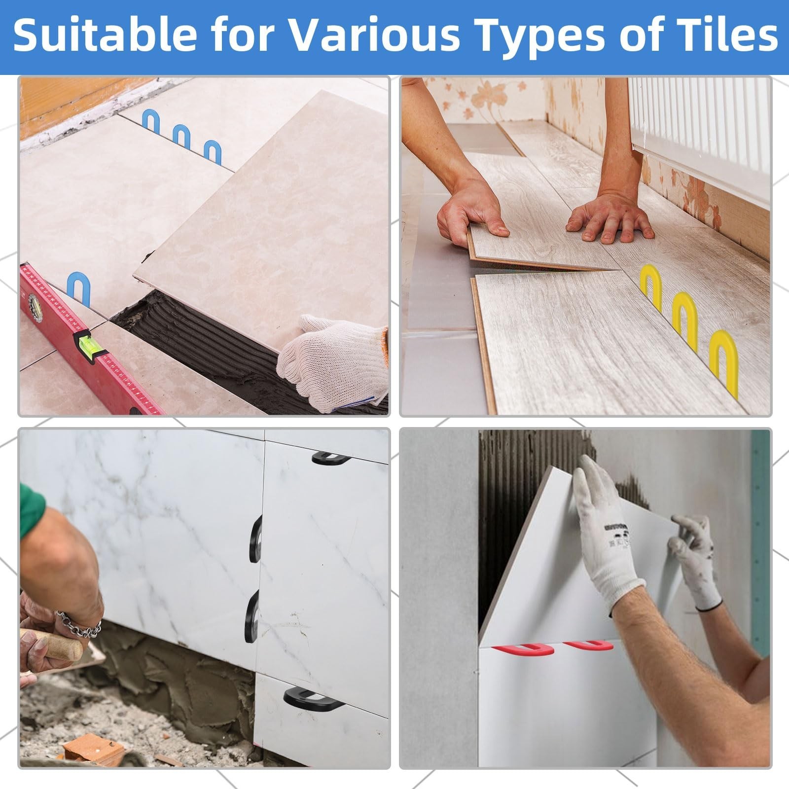 1/8 Inch Plastic Horseshoe Shims U Tile Spacers, Tile Leveling System Tile Sp...