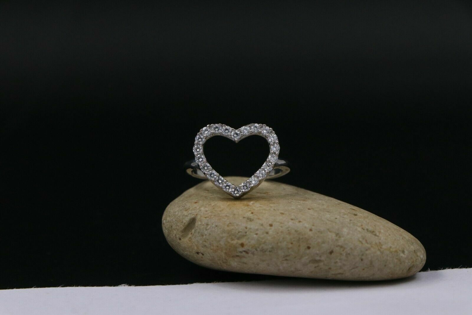 0.10ct Diamond Heart  Adjustable Women's Toe Ring 14K White  Gold Finish