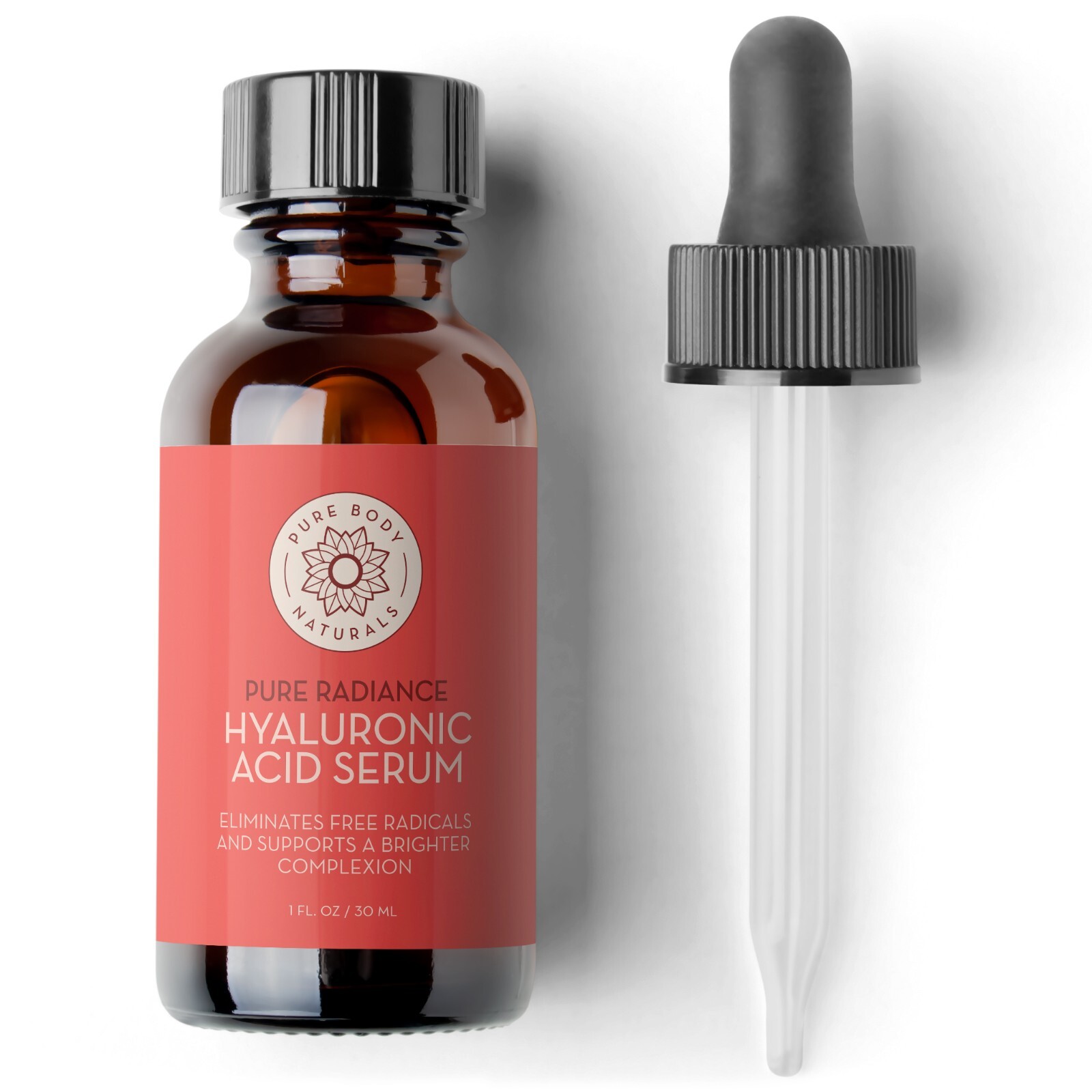 Pure Body Naturals Hyaluronic Acid Serum, 1 Fluid Ounce