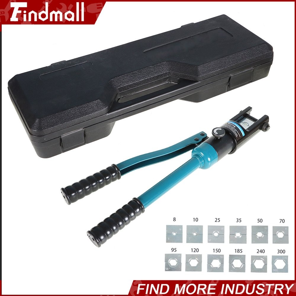 16 Mt Hydraulic Wire Terminal Crimper w/13 Dies Battery Cable Lug Crimping Tool