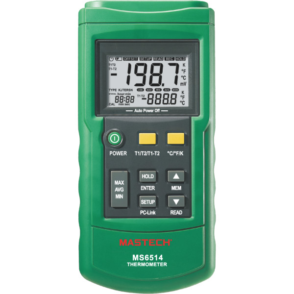 MASTECH MS6514 Digital Thermometer Reliable Dual-Channel Temperature Measurement