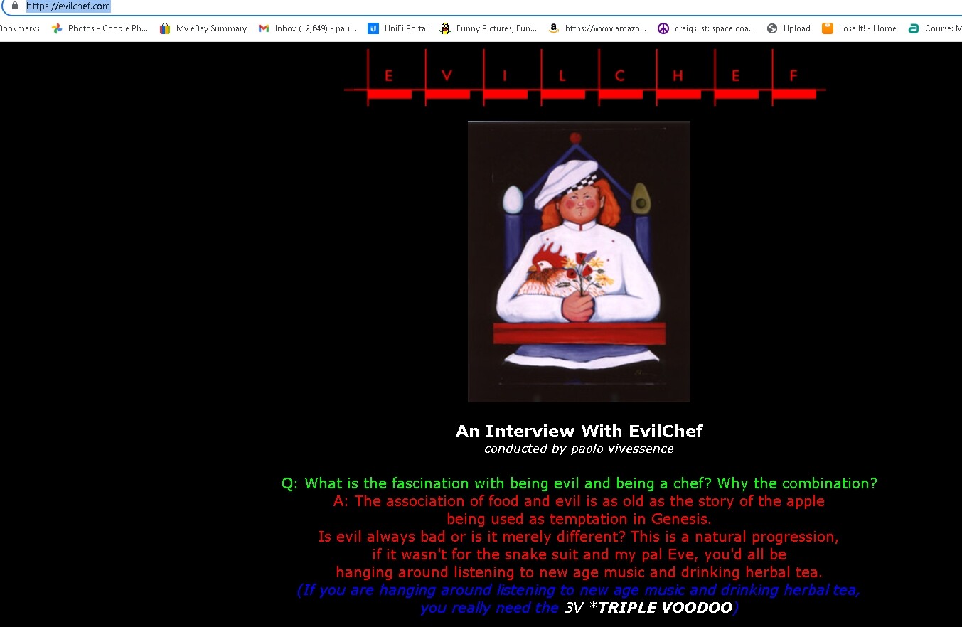 Domain Name EVILCHEF.COM EVIL CHEF .COM 8 Letter Snappy Easy-to-remember Name