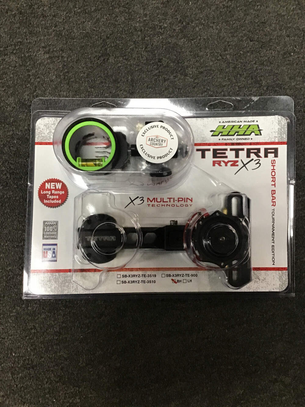Brand New HHA Tetra RYZ X3 Right Handed Dovetail W/Rechargeable Sight Light