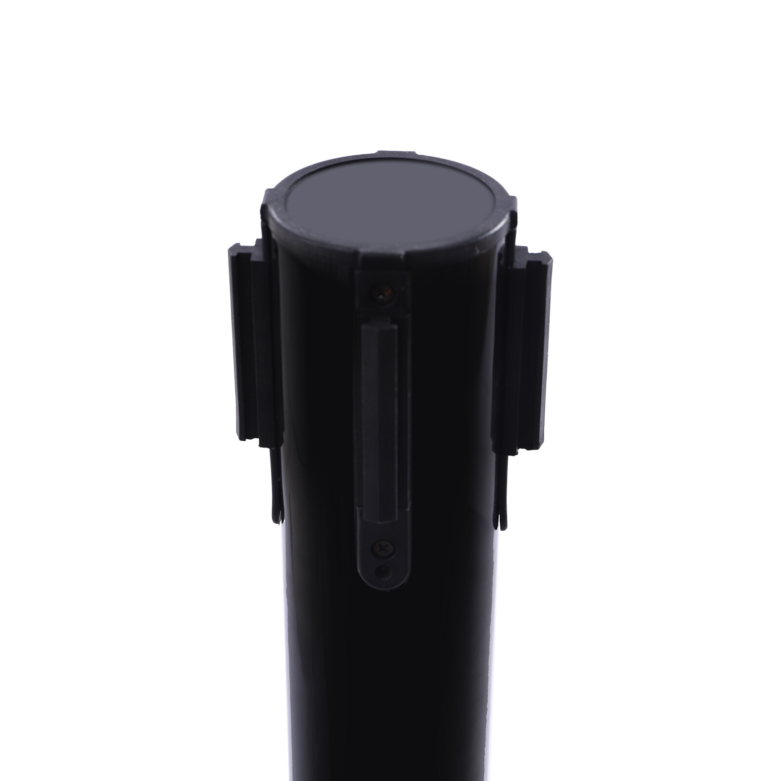 4Pcs Crowd Control Barrier Queue Poles Black Retractable Belt Stanchion Posts