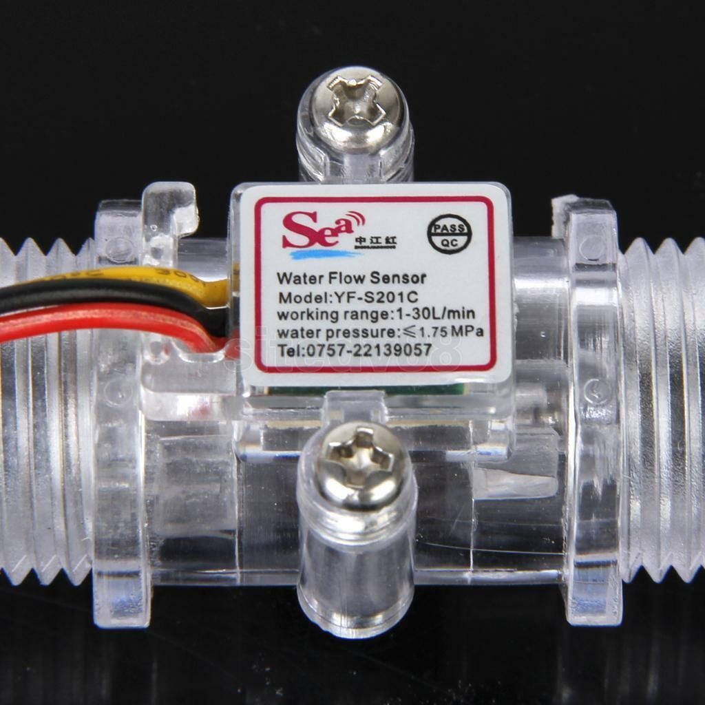G1/2" Copper Water Flow Hall Sensor Switch Flow Meter Flowmeter Counter A