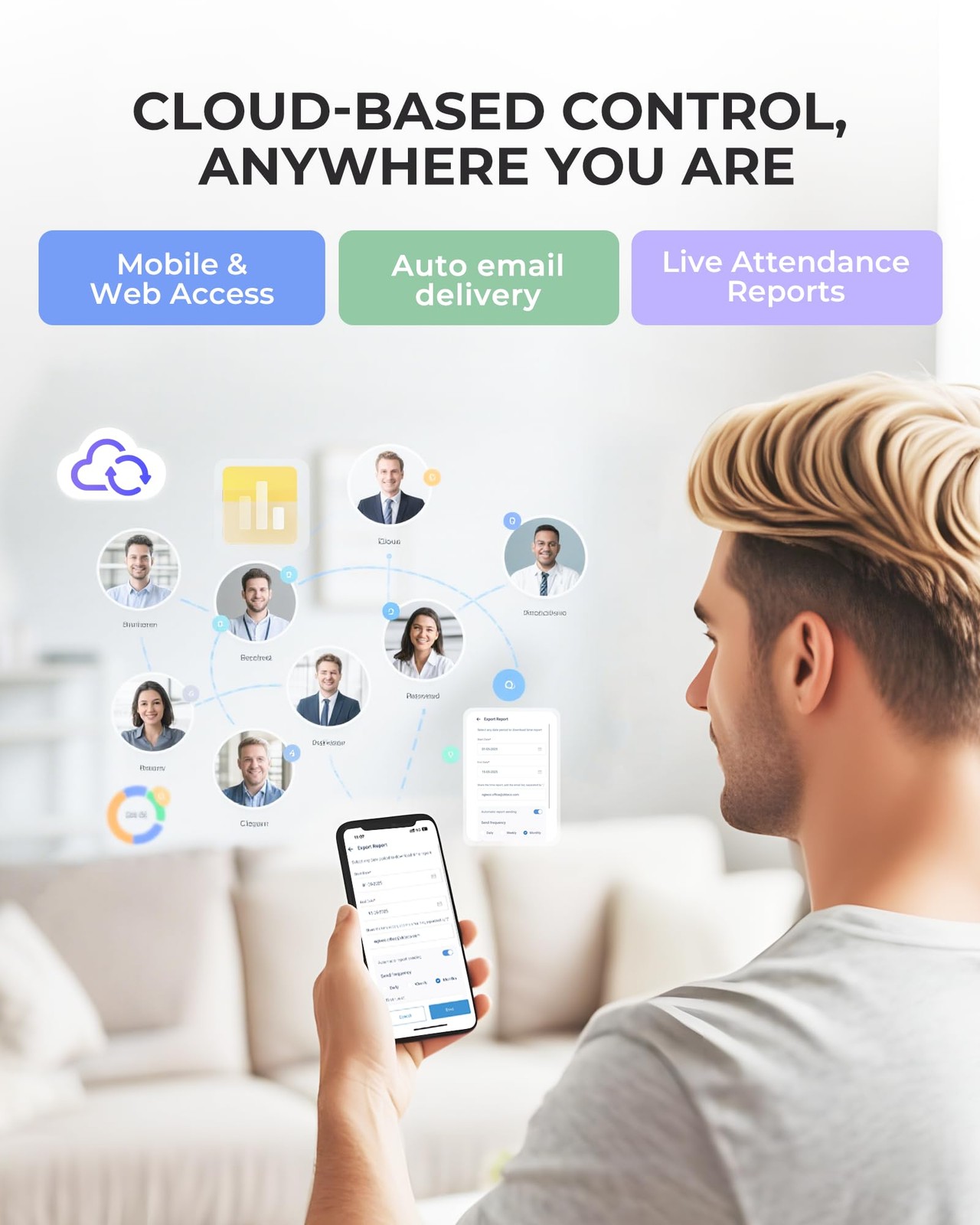 Time Clock Cloud-Based, Face+Fingerprint+Card Attendance Time Clocks for Empl...