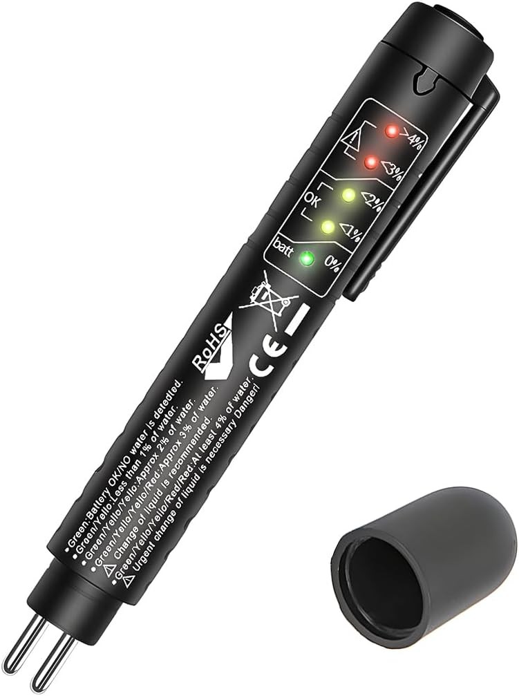 Brake Fluid Liquid Tester Pen, Auto Brake Diagnostic Testing Tool with 5 LED Ind