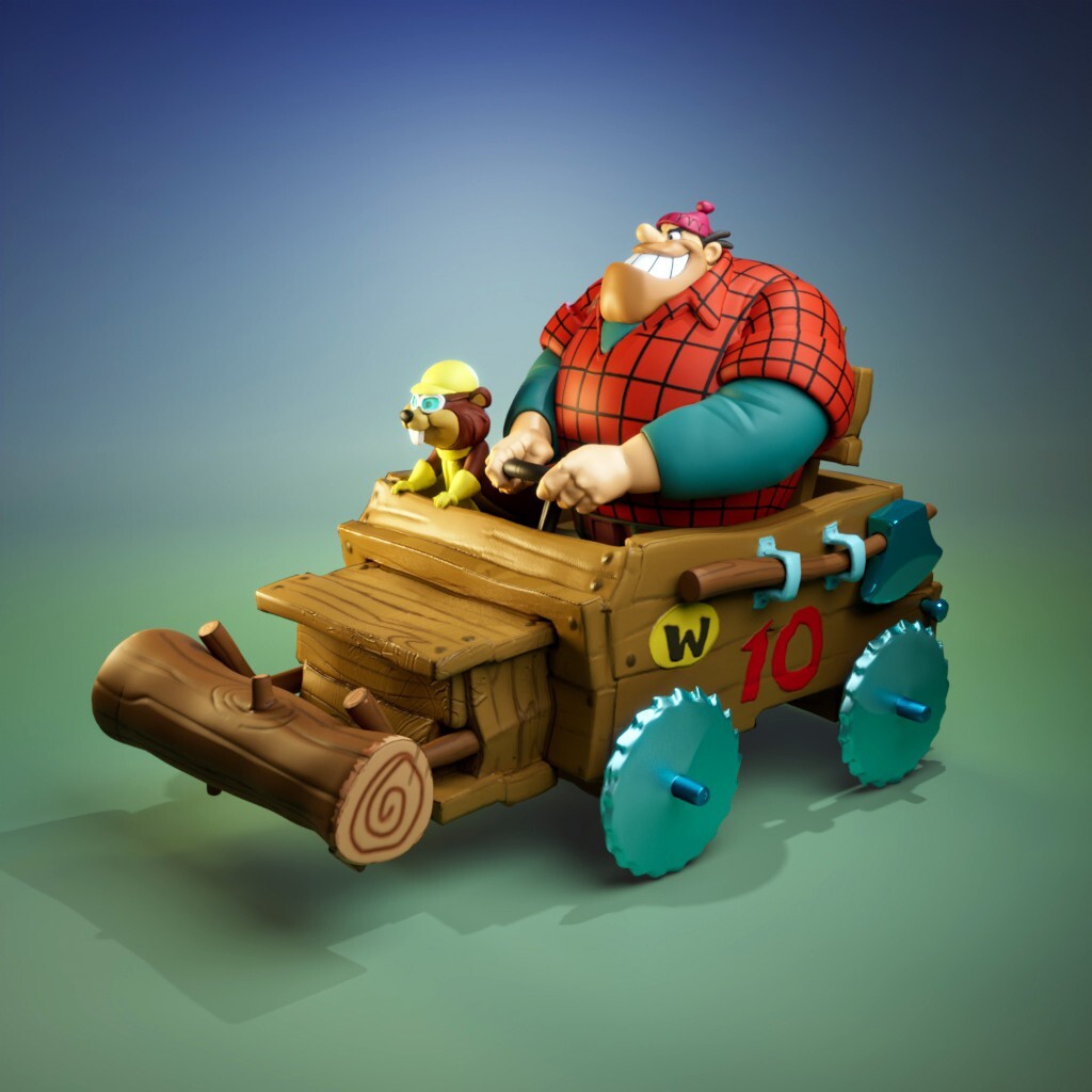 UNPAINTED Wacky Races Buzz Wagon 3D Printed Model Kit UW