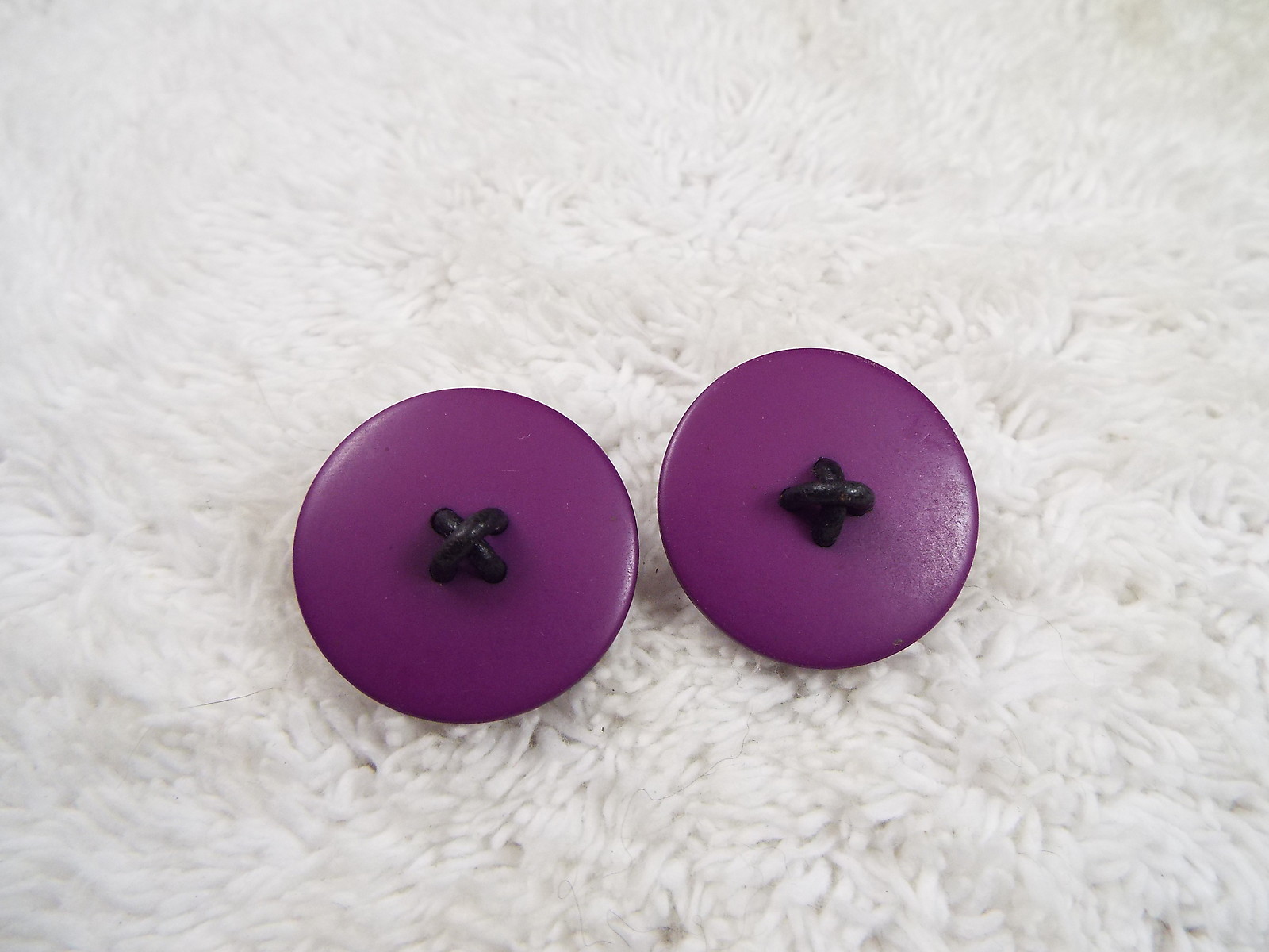 Purple Button Pierced Earrings (D4)