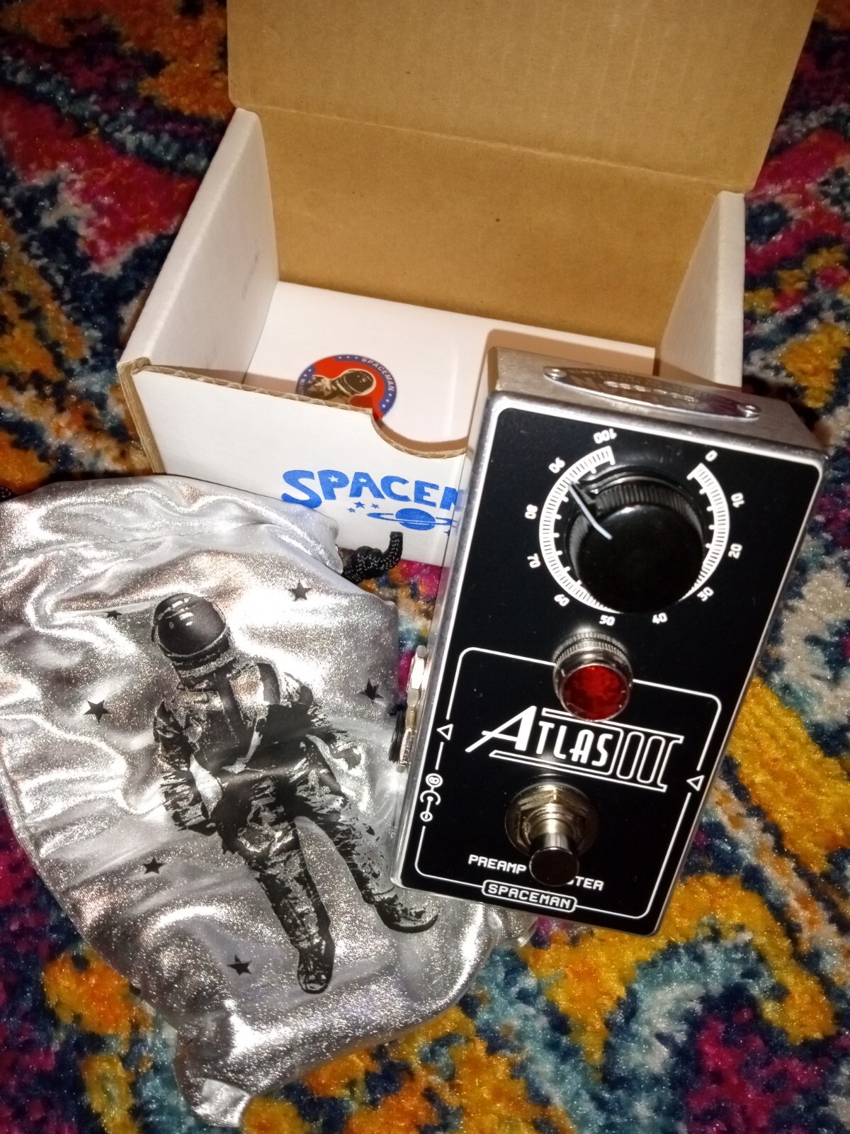 Spaceman Effects Atlas III Discrete Preamp Booster Black edition - Mint with Box