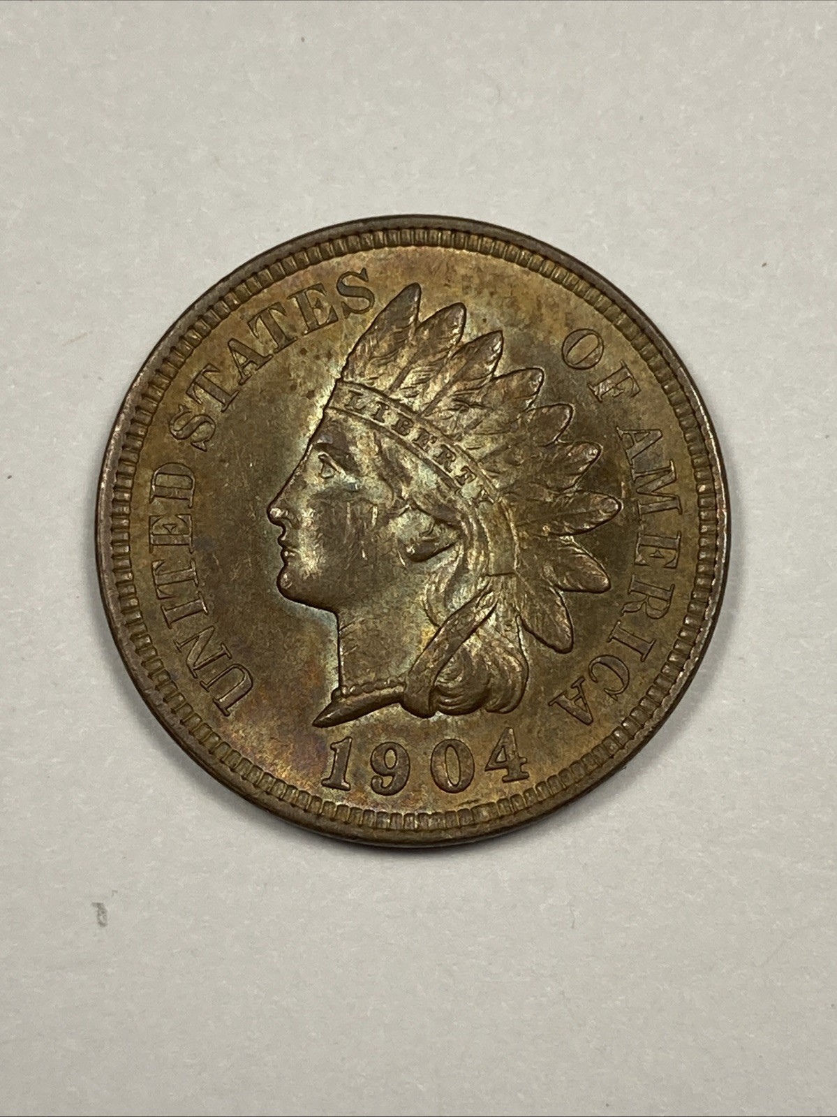 1904 Indian Cent .01.  Attractive Brown Unc.
