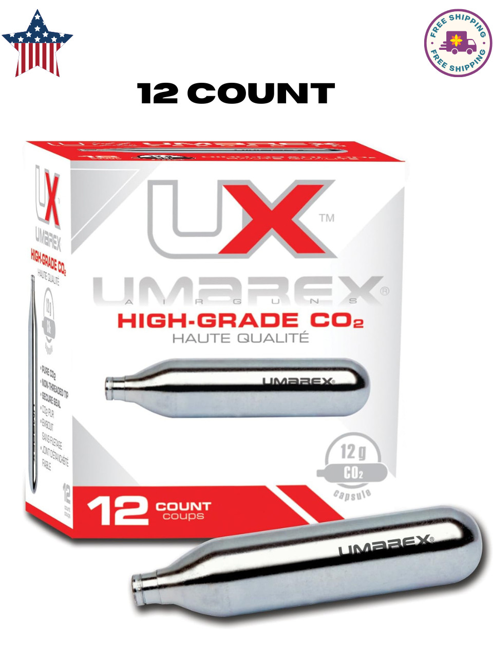High-Grade CO2 Cartridges for Pellet Guns, BB Guns and Airsoft Guns