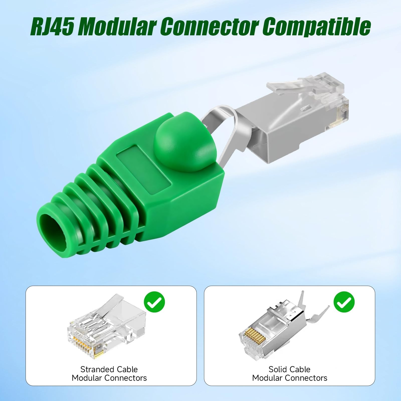 RJ45 Strain Relief Boots Green