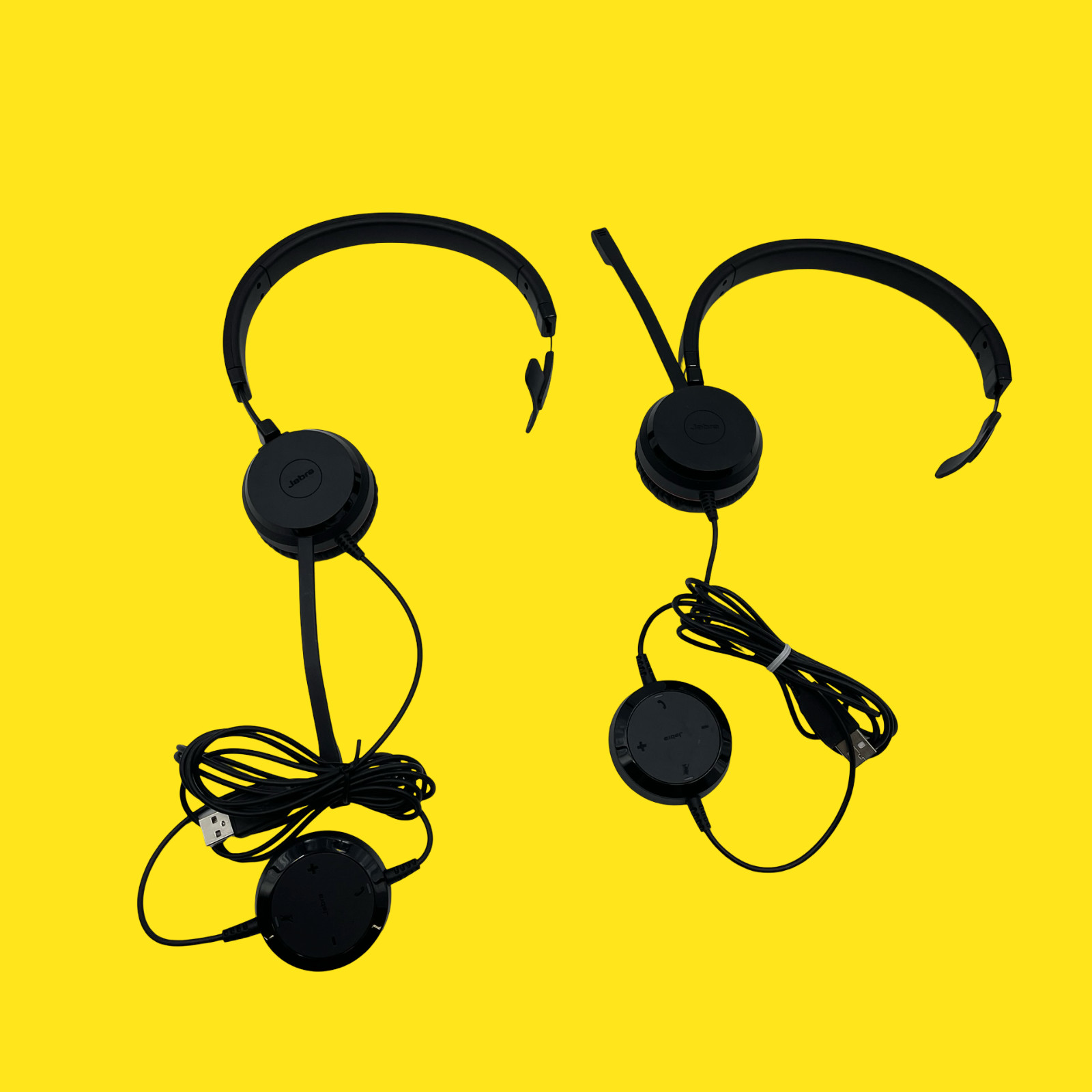 Lot of 2 Jabra Headsets HSC016 Black #8877 z46/11