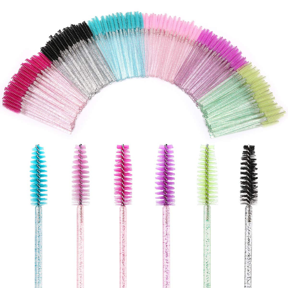 300 PCS Disposable Mascara Brushes Crystal Eyelash Brushes Mascara Wands Applica