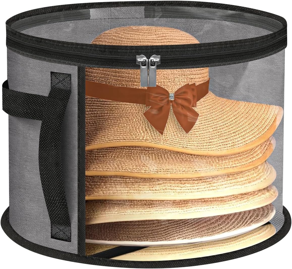 Organizador de sombreros transparente extra grande para viajes y guardarropa