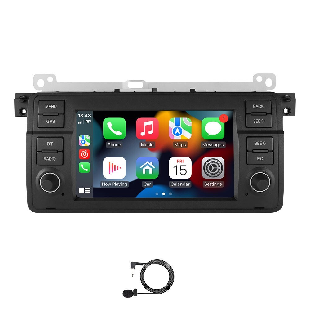 Apple CarPlay 7" Android 14 Car Stereo Radio GPS Head Unit For BMW 3-Series E46