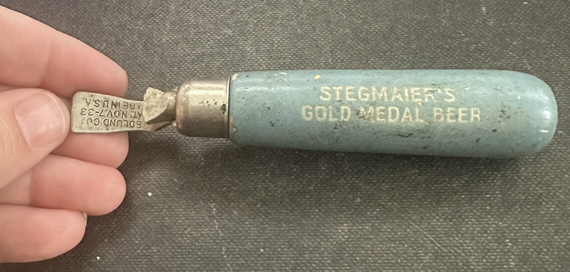 1930s Vintage Stegmaier Brewing Co. Gold Medal  Beer Pocket Bottle Opener