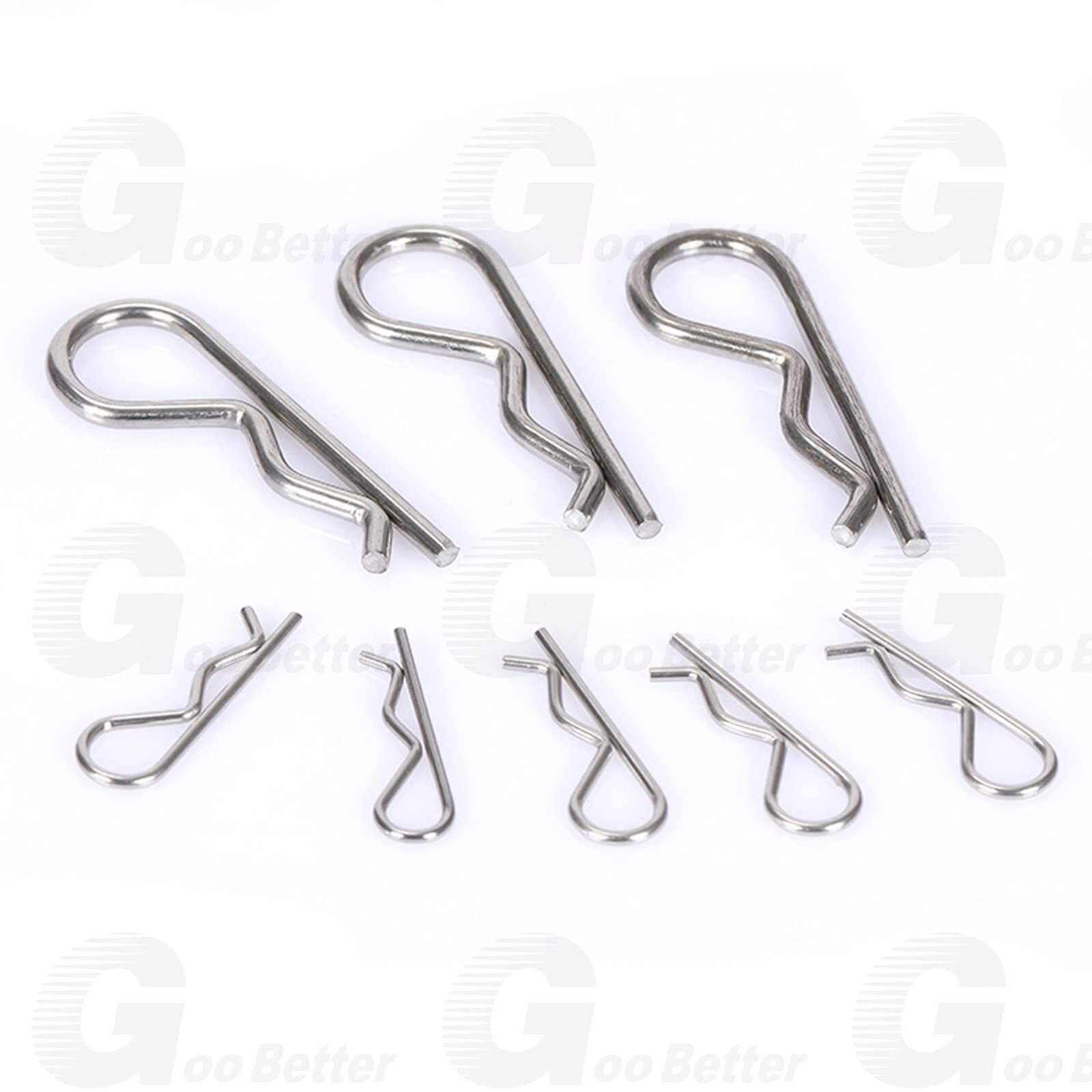 100Pc R Clips Spring Lynch Hitch Cotter Hair Pin Assortment Split Disc Calip Pin