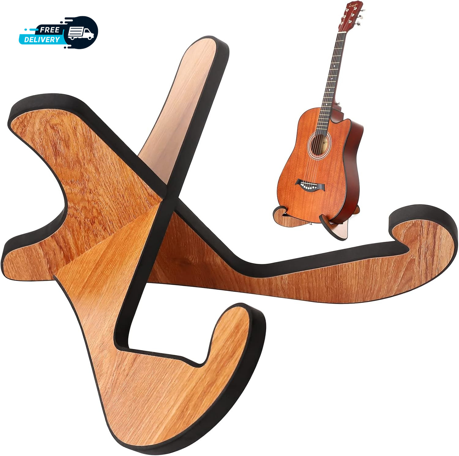 Wooden Guitar Stand Detachable Non Slip Wood Guitar Stand Holder
