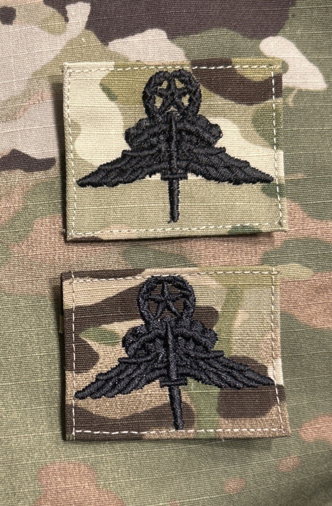 US Army Master Military Freefall Parachutist Badges (2) OCP Sew-On HALO