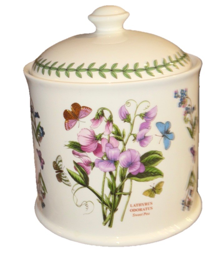 Portmeirion Botanic Garden covered Cachepot/Planter - sweet pea 5.3/4 high