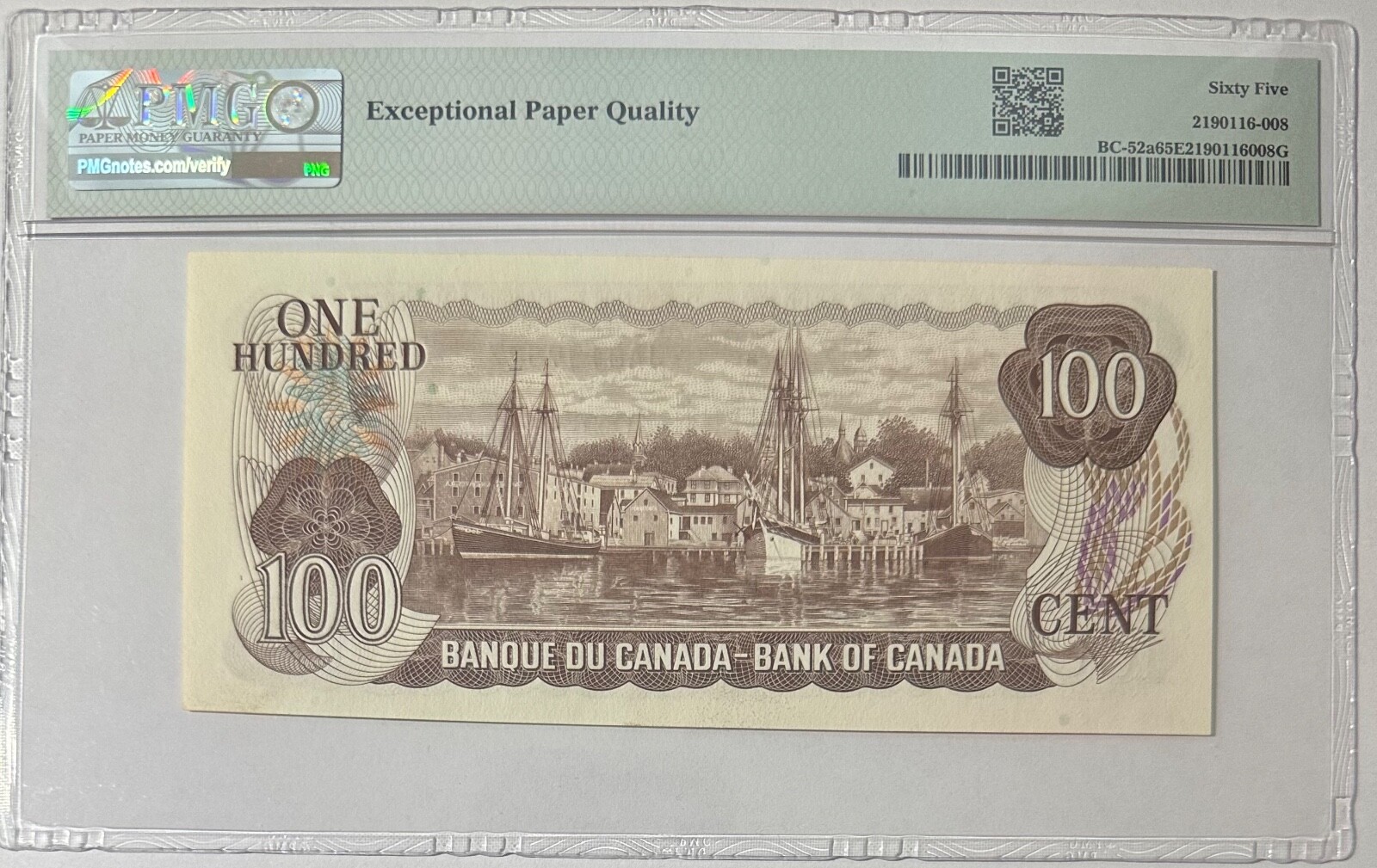 CANADA - 100 DOLLARS - BC 52a - 1975 - PMG GEM UNC 65 EPQ