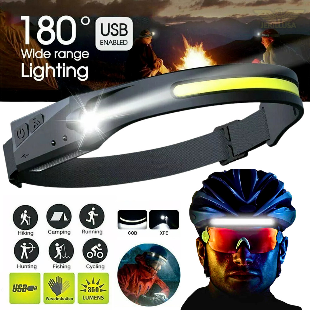 Lampara de Cabeza LED Impermeable USB Recargable Linterna para Correr - Multiuso