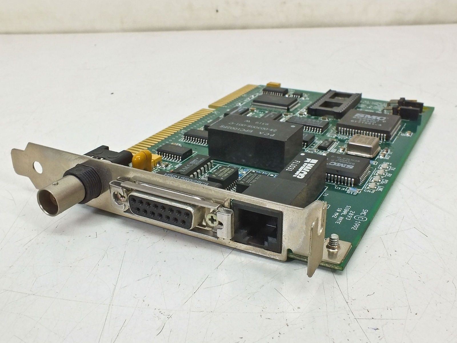 SMC 8013EWC 16-Bit ISA Ethernet NIC BNC AUI RJ45 Triple Interface 61-600406