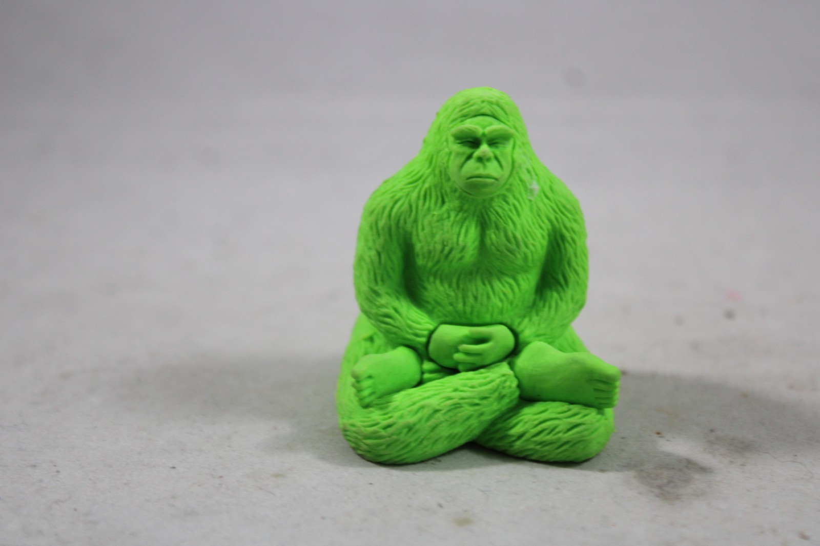 Meditating Bigfoot Eraser by Archie Mcphee 2" Sasquatch  serenity GREEN