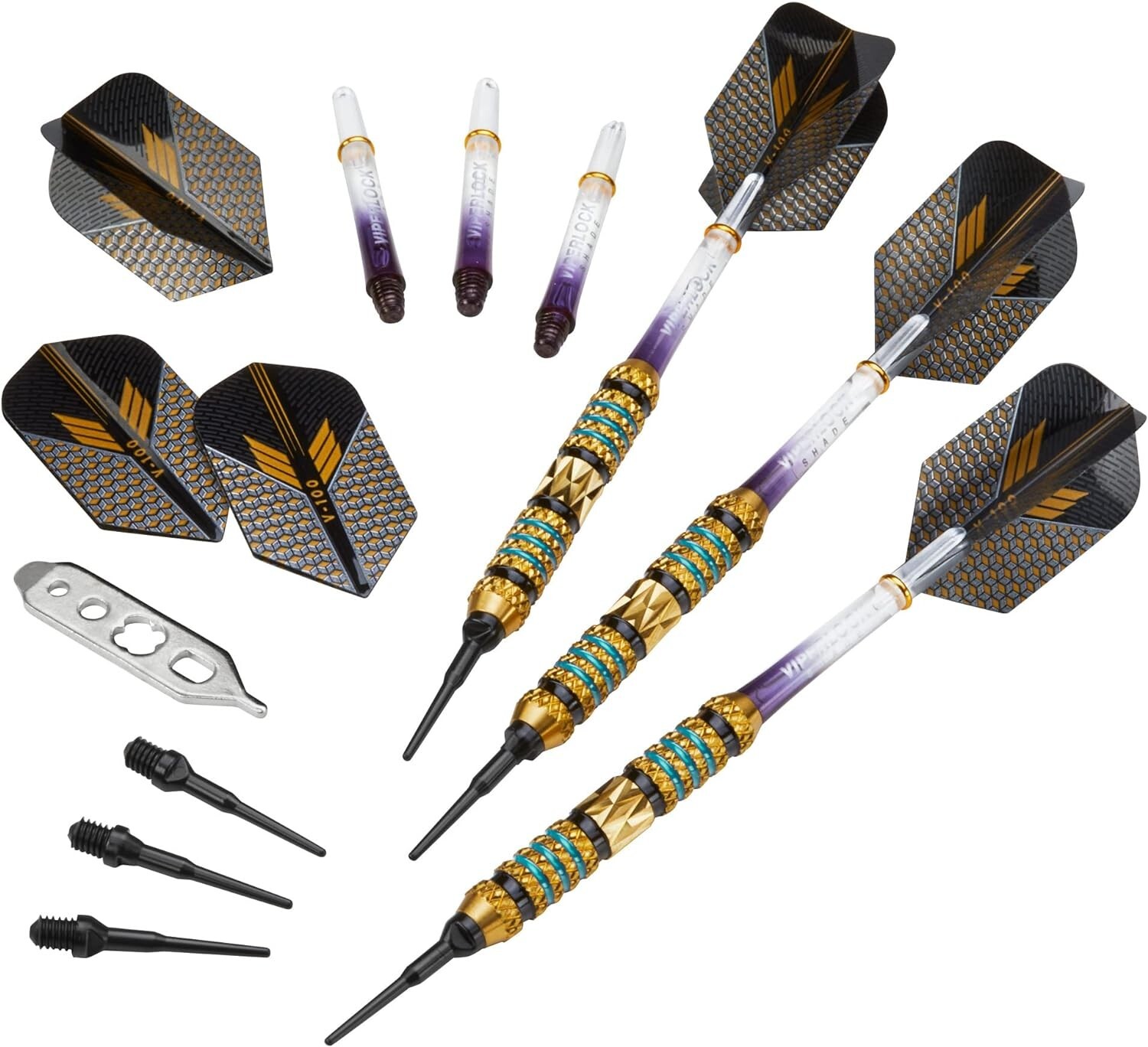 Viper Wizard Soft Tip Darts with Storage/Travel Case, Blue Rings, 18 Grams