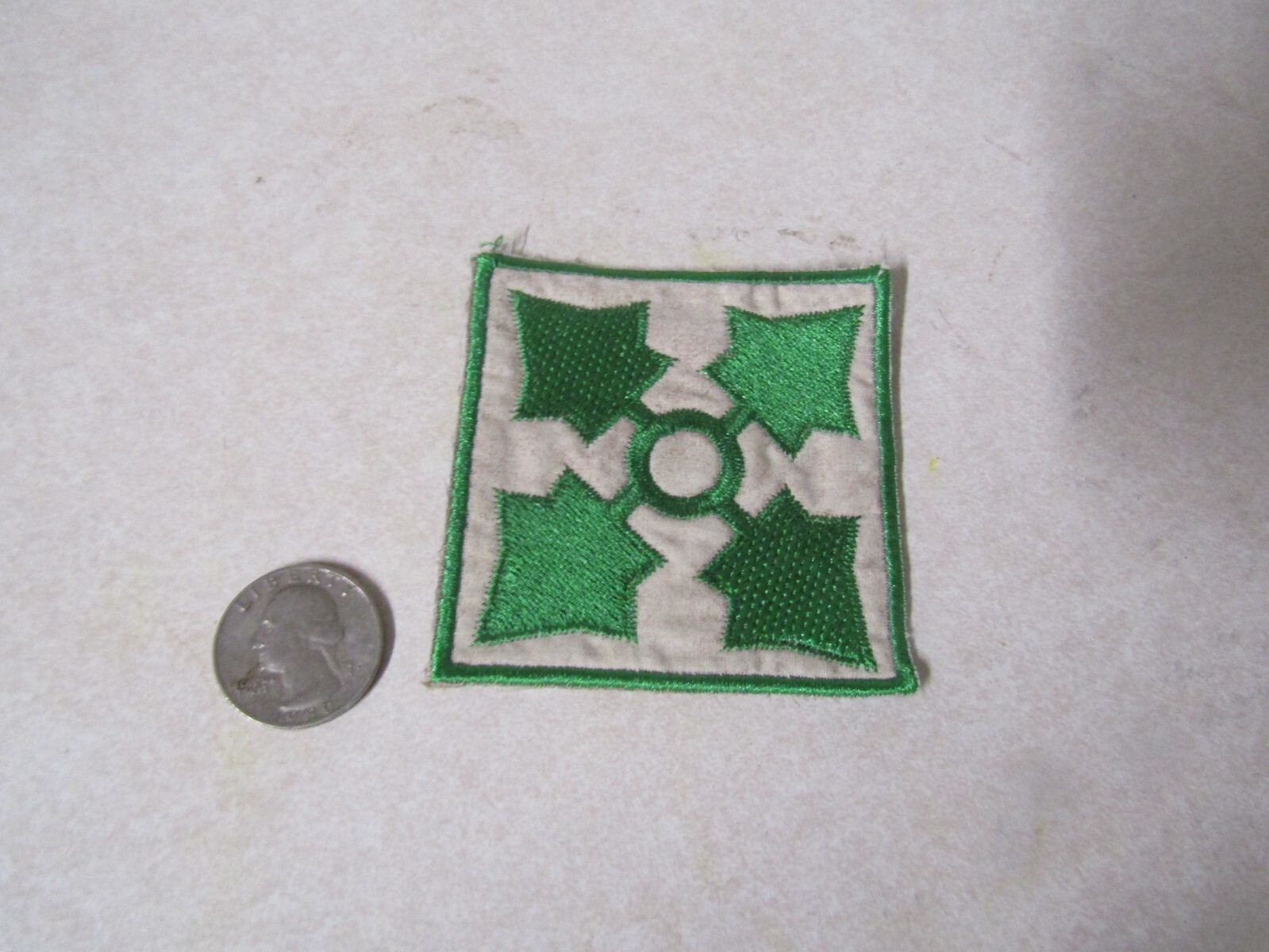 MILITARY PATCH OLDER 4TH INFANTRY DIVISION HAND THEATER MADE LARGER 3 INCHES
