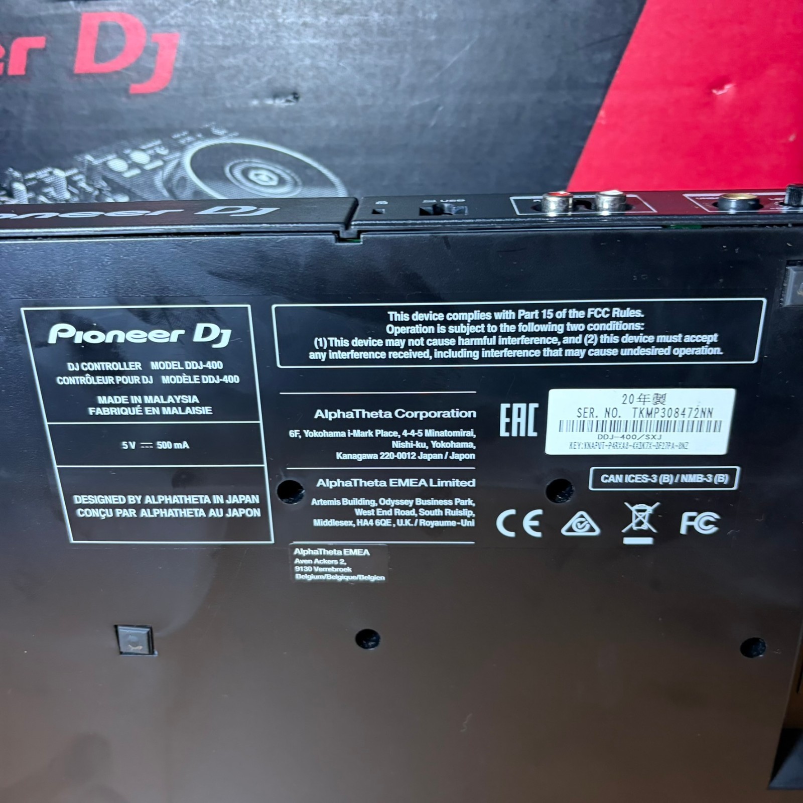 Pioneer DJ DDJ-400 2-Channel Rekordbox DJ Controller UNTESTED