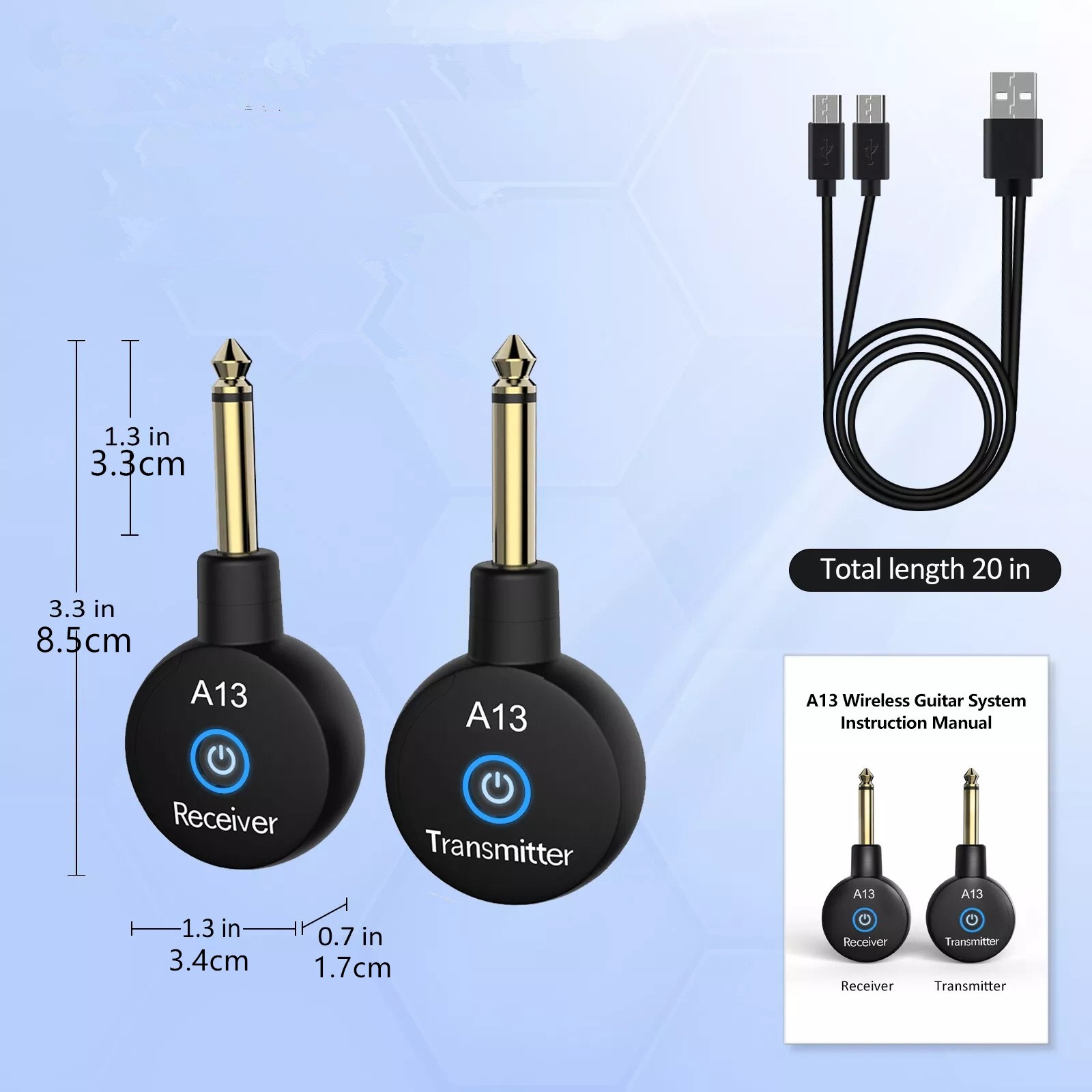 Wireless Guitar System Adapter Transmitter Receiver For Electric Instruments